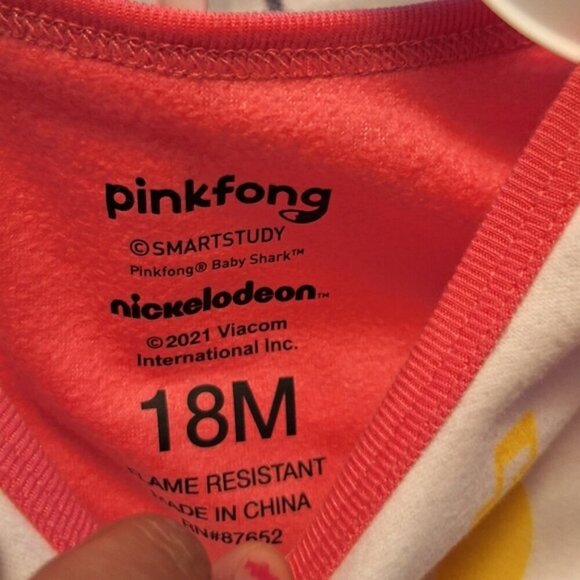 Nickelodeon Baby Shark Infant Girls Pajamas Sz 24 months Pink Sleepwear - Picture 4 of 5